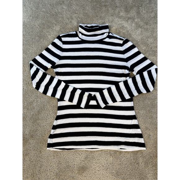 Jennifer Lopez Women's Knit Top Size Small Long Sleeve Turtleneck Striped E193 - Picture 1 of 7